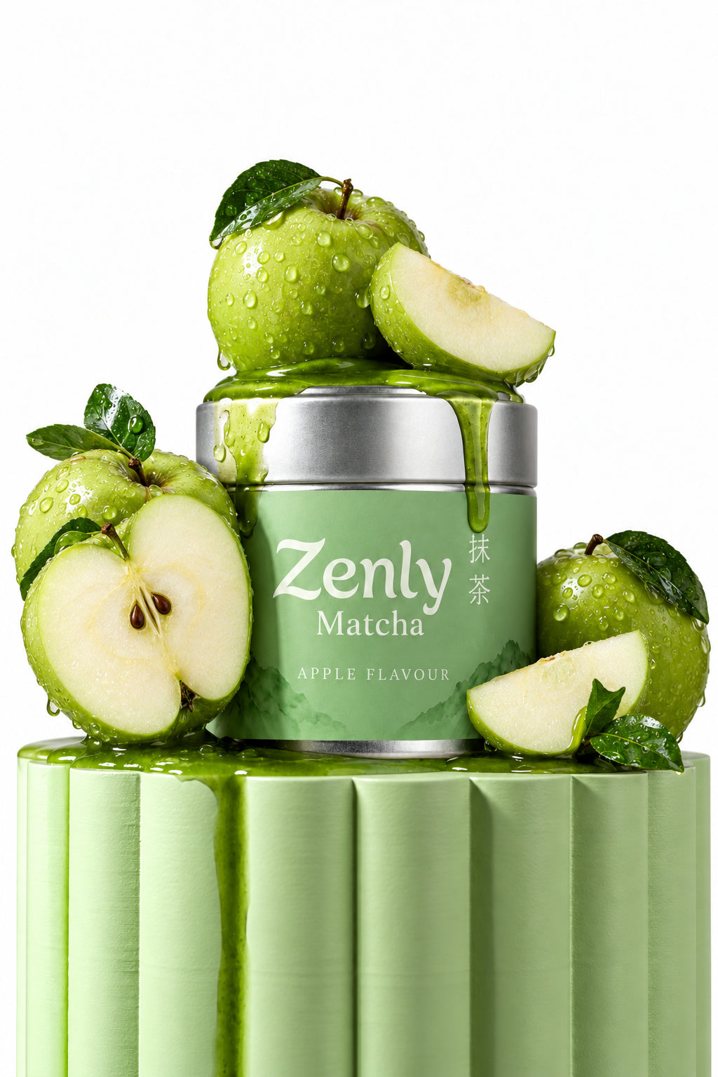 Zenly Matcha Apple with fresh green apples